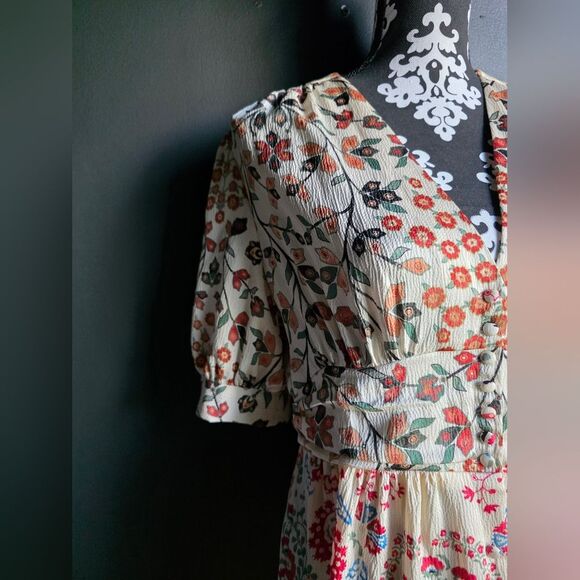 Ba&sh Women's Ganiela Lady Dress Mixed Media Print Mini Sz L Polyester - Picture 6 of 12